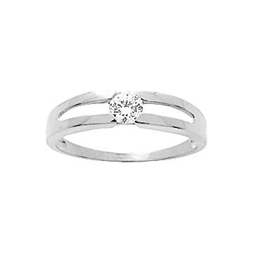 Bague Oxyde De Zirconium Or Blanc