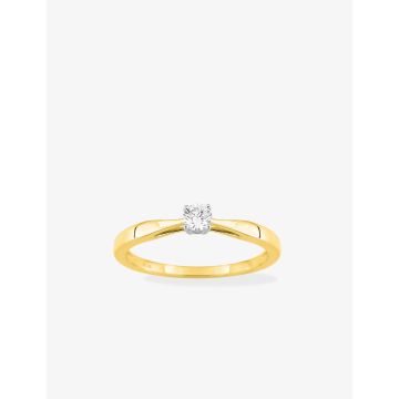 Solitaire Diamant 0.14ct Gh-Si Or Jaune