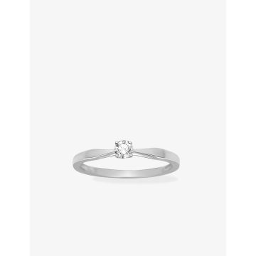 Solitaire Diamant 0.14ct Gh-P1p2 Or Blanc