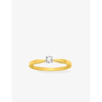 Solitaire Diamant 0.14ct Gh-P1p2 Or Jaune