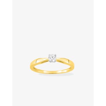 Solitaire Diamant 0.18ct Gh-Si Or Jaune