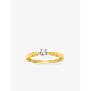 Solitaire Diamant 0.18ct Gh-P1p2 Or Jaune