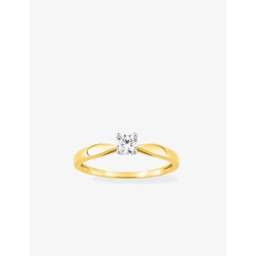 Bague Oxyde De Zirconium Or Jaune+Rh