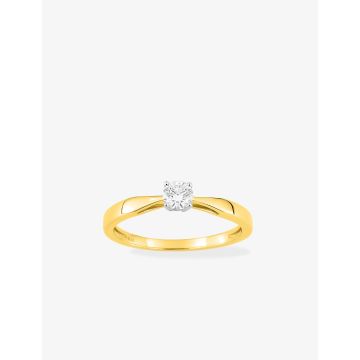 Solitaire Diamant 0.23ct Gh-Si Or Jaune