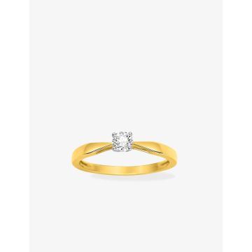 Solitaire Diamant 0.23ct Gh-P1p2 Or Jaune
