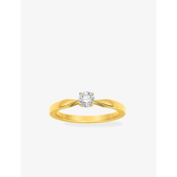 Solitaire Diamant 0.35ct Gh-P1p2 Or Jaune