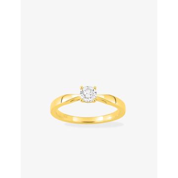 Solitaire Diamant 0.40ct Gh-Si Or Jaune