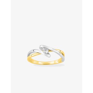 Solitaire Diamant 0.08ct Gh-P1p2 Bicolore