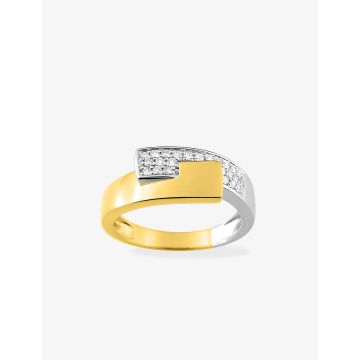 Bague Diamant 0.18ct Gh-Si Or750 Bicolore.