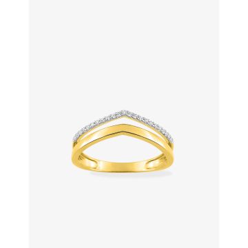 Bague Oxyde De Zirconium Or Jaune+Rh