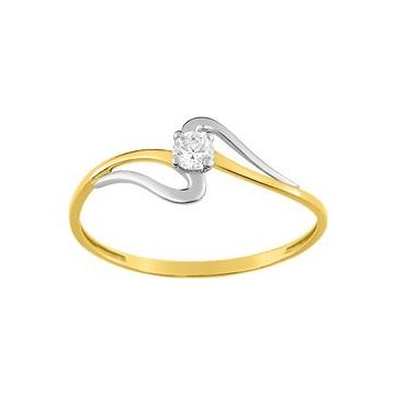 Bague Oxyde De Zirconium Or Jaune+Rh
