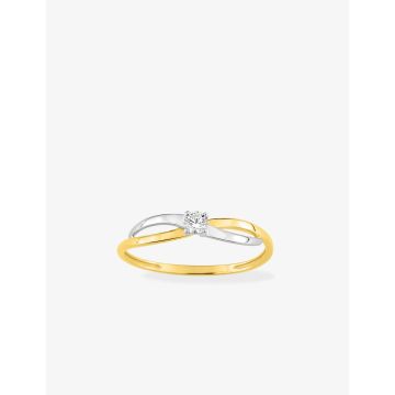 Bague Oxyde De Zirconium Or Jaune+Rh