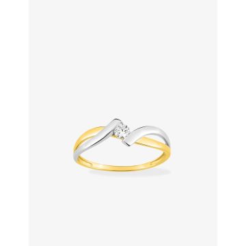 Bague Oxyde De Zirconium Or Jaune+Rh