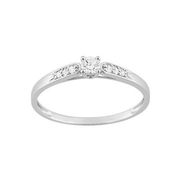 Bague Oxyde De Zirconium Or Blanc