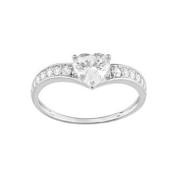 Bague Oxyde De Zirconium Or Blanc