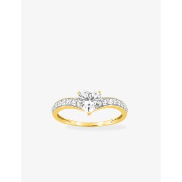 Bague Oxyde De Zirconium Or Jaune+Rh