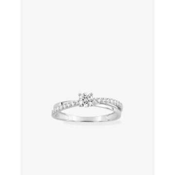 Bague Oxyde De Zirconium Or Blanc