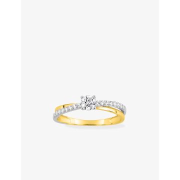 Bague Oxyde De Zirconium Or Jaune+Rh