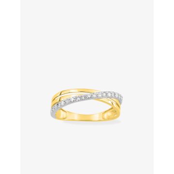 Bague Oxyde De Zirconium Or Jaune+Rh