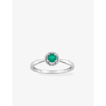 Bague Émeraude Oxyde De Zirconium Or Blanc