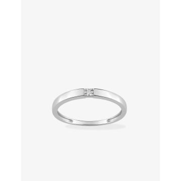 Bague Diamant 0.01ct Gh-P1p2 Or Blanc