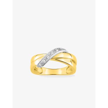 Bague Oxyde De Zirconium Or Jaune+Rh