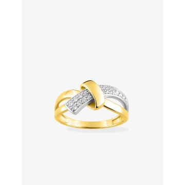 Bague Oxyde De Zirconium Or Jaune+Rh