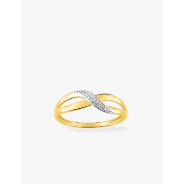Bague Diamant 0.02ct Gh-P1p2 Or Jaune+Rh