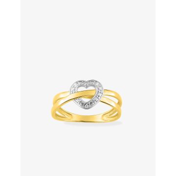 Bague Diamant 0.02ct Gh-P1p2 Or Jaune+Rh