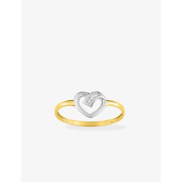 Bague Diamant 0.02ct Gh-P1p2 Or Jaune+Rh