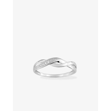Bague Diamant 0.01ct Gh-P1p2 Or Blanc