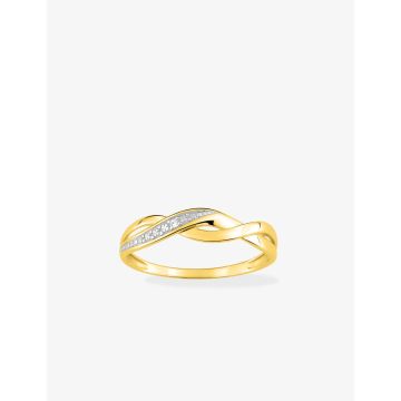 Bague Diamant 0.01ct Gh-P1p2 Or Jaune+Rh