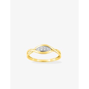 Bague Diamant 0.02ct Gh-P1p2 Or Jaune+Rh