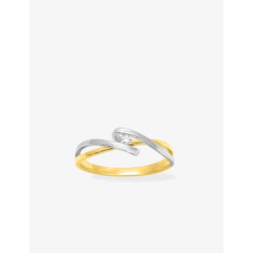Solitaire Diamant 0.04ct Gh-P1p2 Or Jaune+Rh