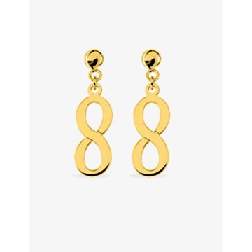 Boucles D'oreilles  Pendantes Infini Tout Métal Or Jaune