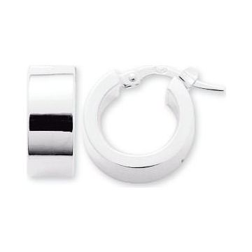 Créoles fil rectangle or750 blanc