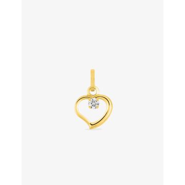 Pendentif coeur Zirconium or jaune