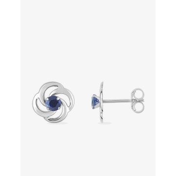 Boucles D'oreilles  Clou Saphir Or Blanc