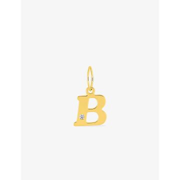 Pendentif Lettr B Diamant 0.01ct Or Jaune