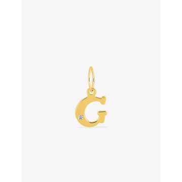 Pendentif Lettr G Diamant 0.01ct Or Jaune