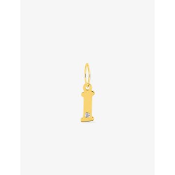 Pendentif Lettr I Diamant 0.01ct Or Jaune