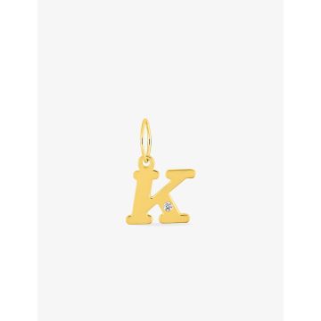 Pendentif lettre K or jaune 0.01ct
