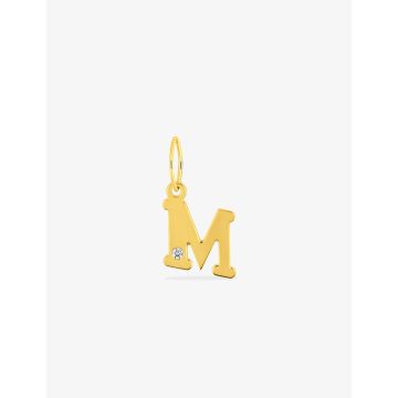 Pendentif lettre M or jaune 0.01ct