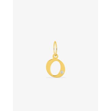 Pendentif Lettr O Diamant 0.01ct Or Jaune