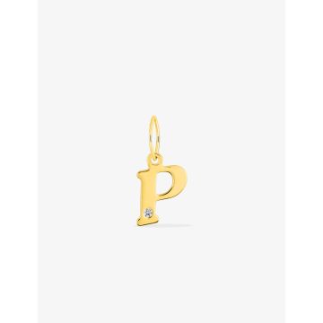 Pendentif Lettr P Diamant 0.01ct Or Jaune