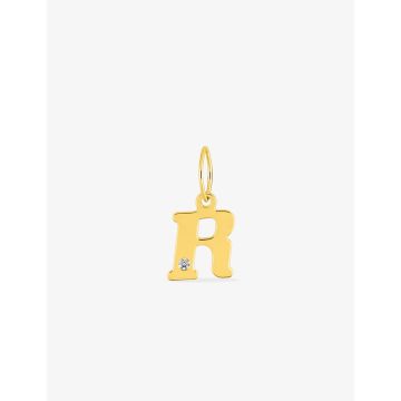 Pendentif lettre R or jaune 0.01ct