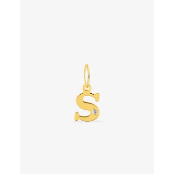 Pendentif lettre S or jaune 0.01ct