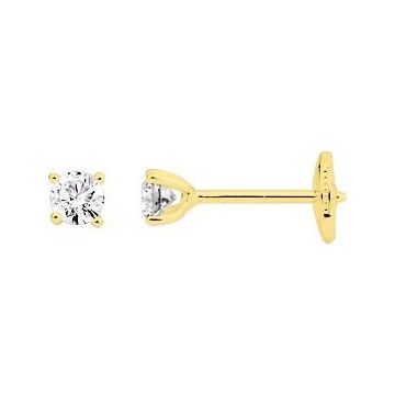 B.O. diamants 0.36ct GH SI or jaune
