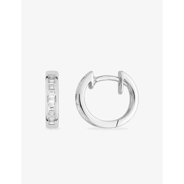 Boucles D'oreilles  Créoles Diamant 0.20ct Gh-Si Or Blanc