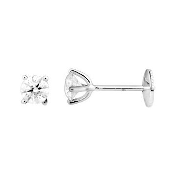 Boucles D'oreilles  Clou Diamant 0.80ct Gh-Si Or Blanc